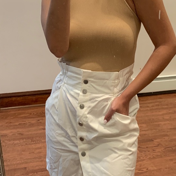 Zara high waisted skirt in cream - Picture 4 of 4